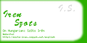 iren szots business card