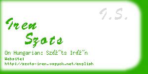 iren szots business card